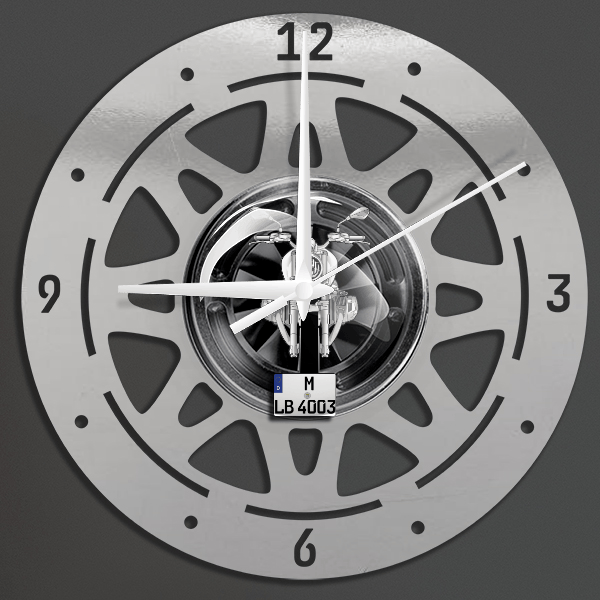 R Ninet Pure Wanduhr personalisiert mit deinem Motorrad u. Kennzeichen!