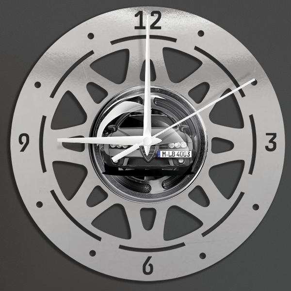 Brera Wanduhr personalisiert mit deinem Auto u. Kennzeichen!