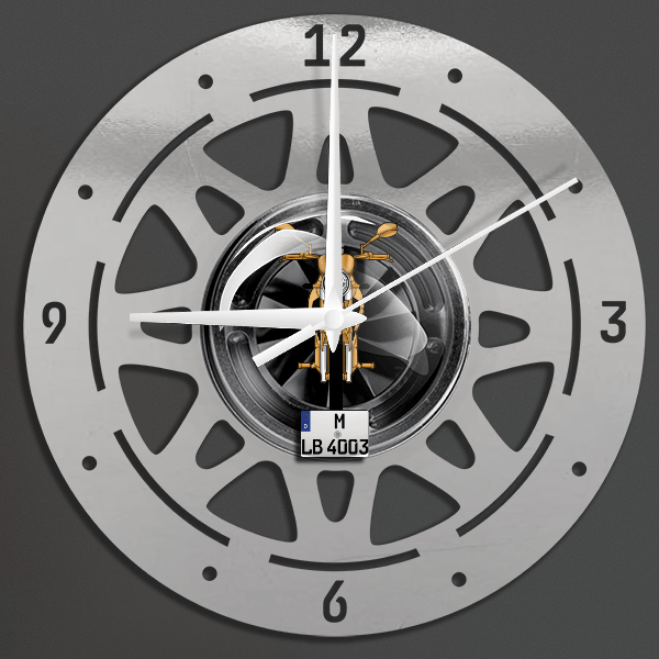 YBR125 Wanduhr personalisiert mit deinem Motorrad u. Kennzeichen!
