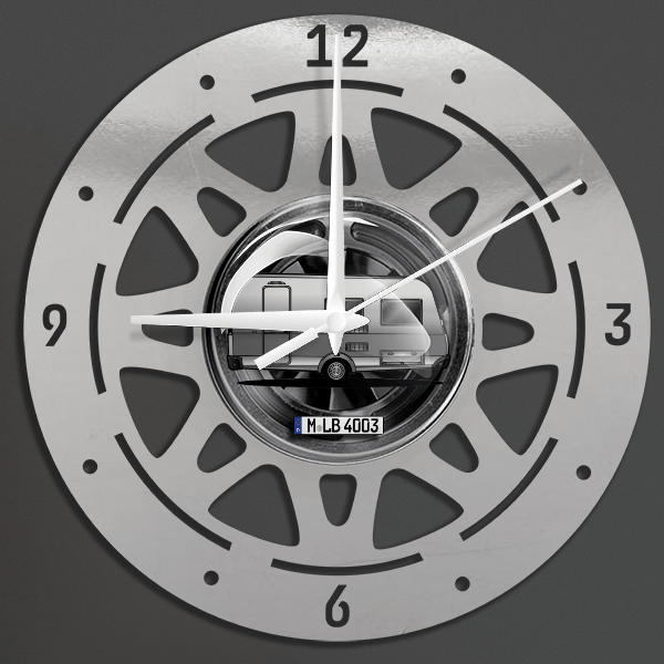 420 Wanduhr personalisiert mit deinem Campinganhänger u. Kennzeichen!