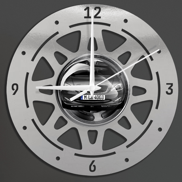 S-Klasse Wanduhr personalisiert mit deinem Auto u. Kennzeichen!