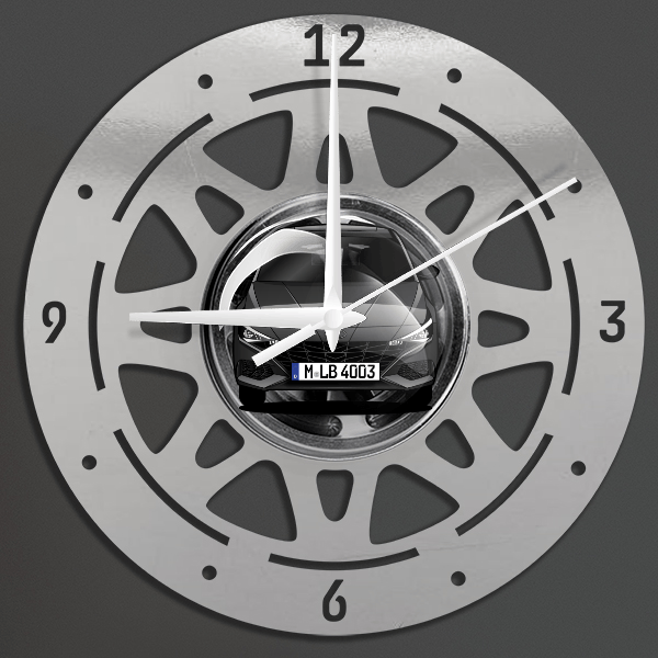 Elentra N-Line Wanduhr personalisiert mit deinem Auto u. Kennzeichen!