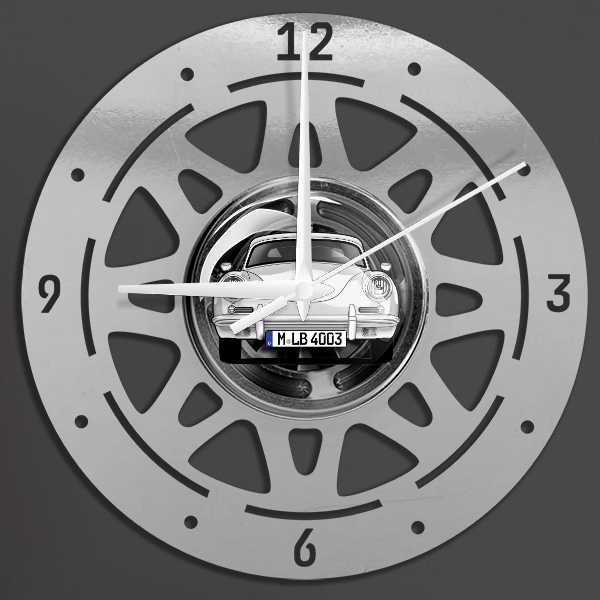 356 A Coupe Wanduhr personalisiert mit deinem Auto u. Kennzeichen!