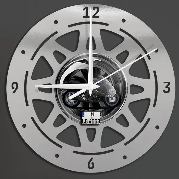 MT-125 Wanduhr personalisiert mit deinem Motorrad u. Kennzeichen!