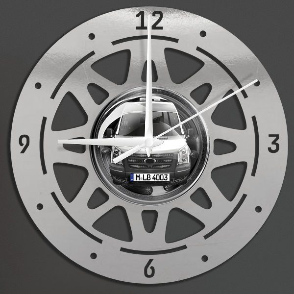 Transit Wanduhr personalisiert mit deinem Auto u. Kennzeichen!