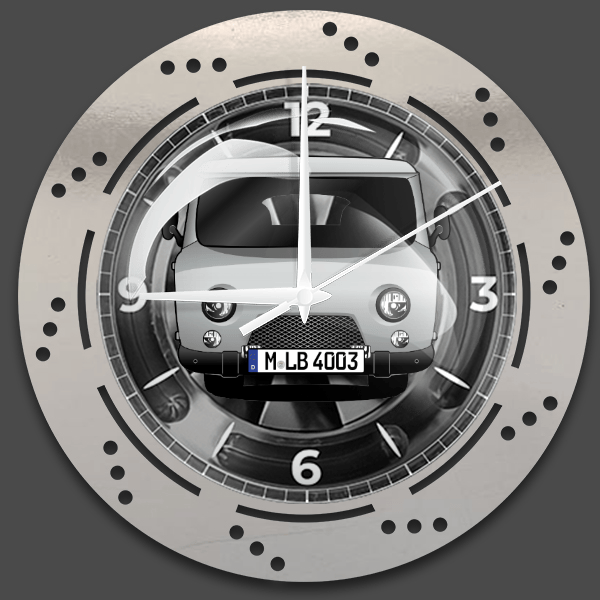 2206 Buchanka Wanduhr personalisiert mit deinem Auto u. Kennzeichen!