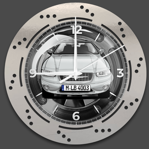 Stratus Cabriolet Wanduhr personalisiert mit deinem Auto u. Kennzeichen!