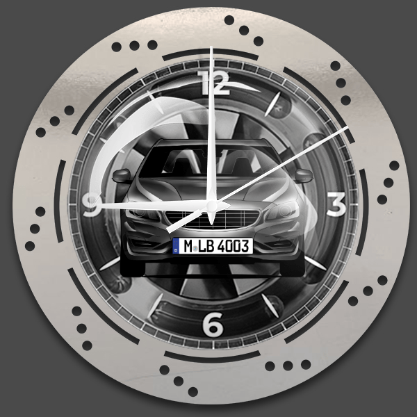 V60 Wanduhr personalisiert mit deinem Auto u. Kennzeichen!