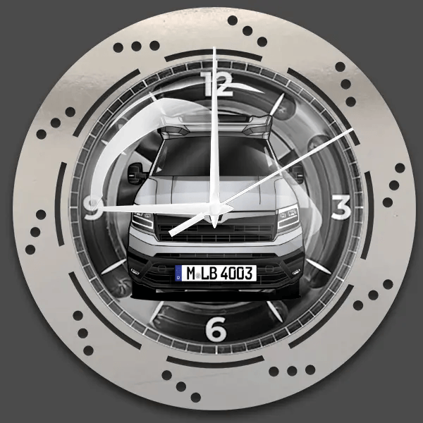 VAN TI 640 MEG Wanduhr personalisiert mit deinem Wohnwagen u. Kennzeichen!