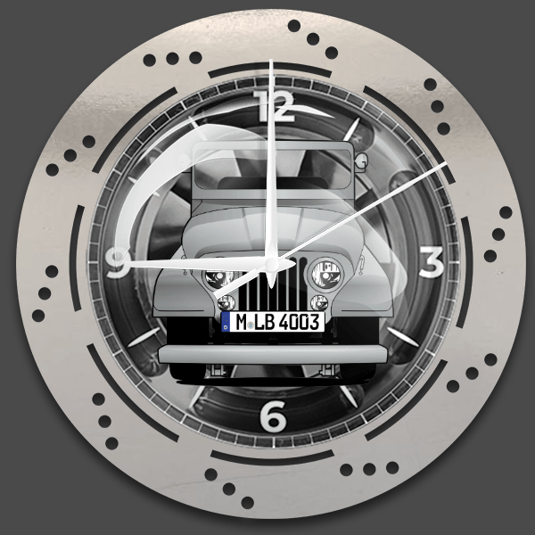 CJ 5 Wanduhr personalisiert mit deinem Auto u. Kennzeichen!