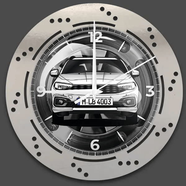 Tipo Station Wagon Wanduhr personalisiert mit deinem Auto u. Kennzeichen!