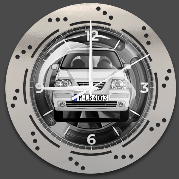 Atos Prime Wanduhr personalisiert mit deinem Auto u. Kennzeichen!