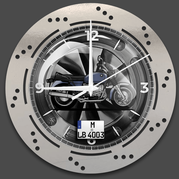 R 75 7 Wanduhr personalisiert mit deinem Motorrad u. Kennzeichen!