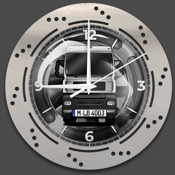 TGA 18.360 Wanduhr personalisiert mit deinem LKW u. Kennzeichen!