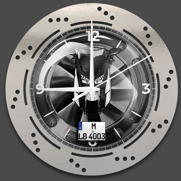 C Evolution Wanduhr personalisiert mit deinem Motorrad u. Kennzeichen!