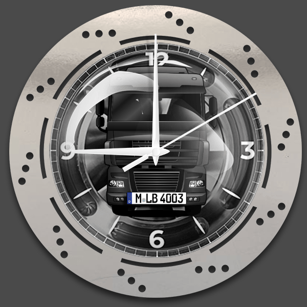 XF105 Wanduhr personalisiert mit deinem LKW u. Kennzeichen!