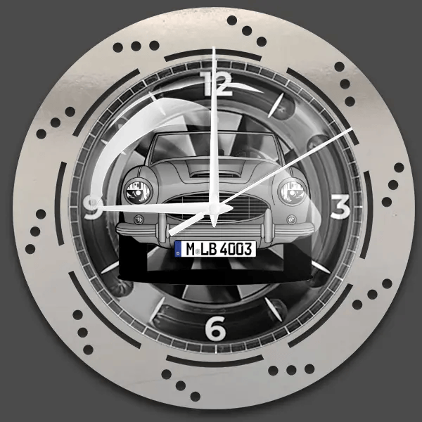3000 Wanduhr personalisiert mit deinem Auto u. Kennzeichen!