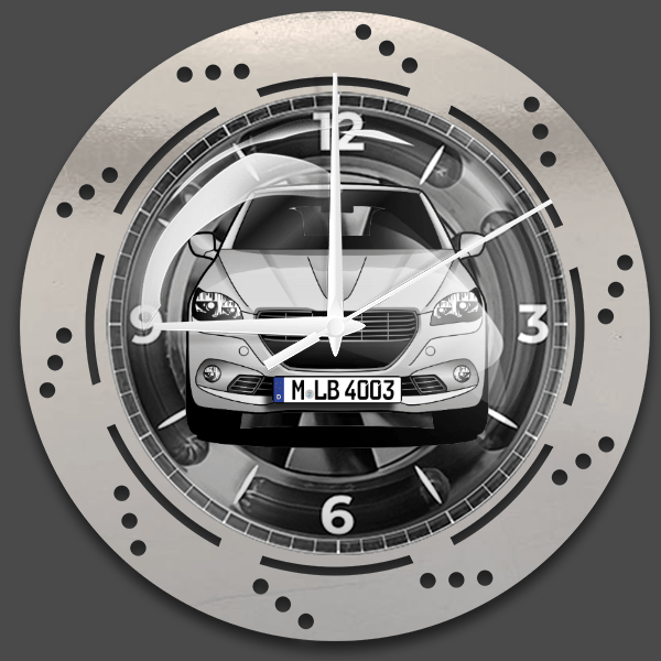 301 Wanduhr personalisiert mit deinem Auto u. Kennzeichen!