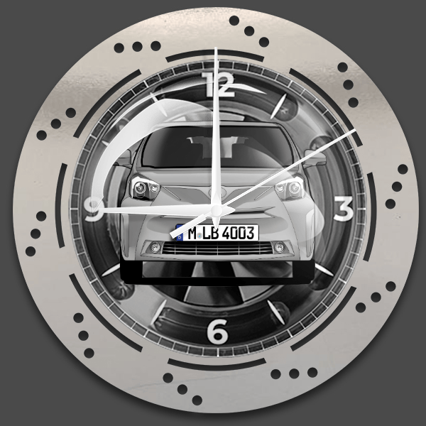 IQ Wanduhr personalisiert mit deinem Auto u. Kennzeichen!