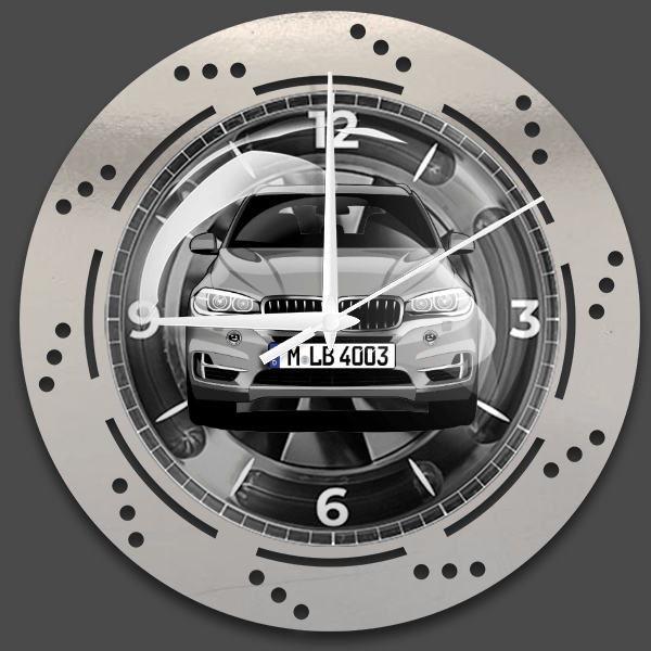 X5 Wanduhr personalisiert mit deinem Auto u. Kennzeichen!