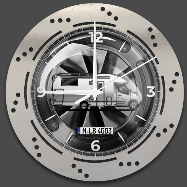 Kentucky Wanduhr personalisiert mit deinem Campinganhänger u. Kennzeichen!
