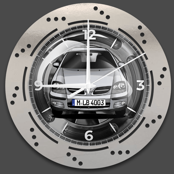 Almera Tino Wanduhr personalisiert mit deinem Auto u. Kennzeichen!