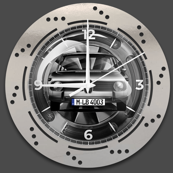1800 Wanduhr personalisiert mit deinem Auto u. Kennzeichen!