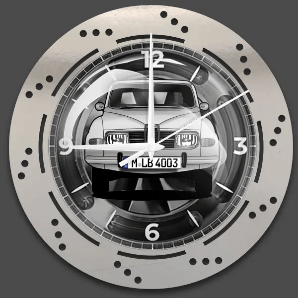 95 Wanduhr personalisiert mit deinem Auto u. Kennzeichen!