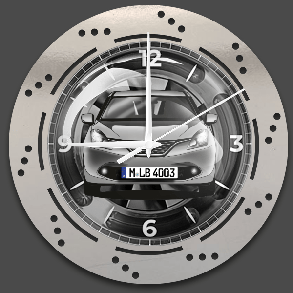 Baleno Wanduhr personalisiert mit deinem Auto u. Kennzeichen!