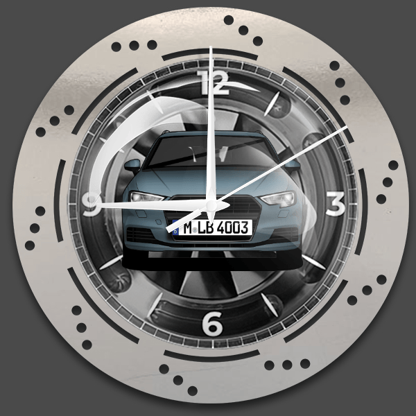 A3 Wanduhr personalisiert mit deinem Auto u. Kennzeichen!