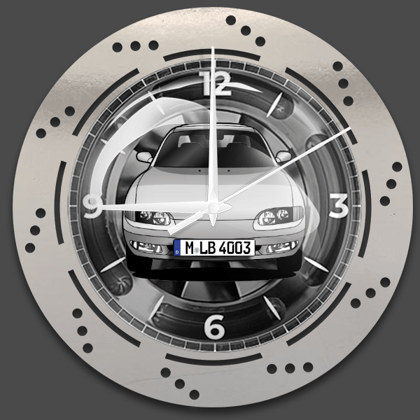 MX-6 Wanduhr personalisiert mit deinem Auto u. Kennzeichen!