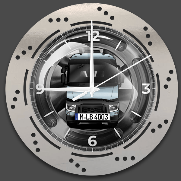 T460 Wanduhr personalisiert mit deinem LKW u. Kennzeichen!