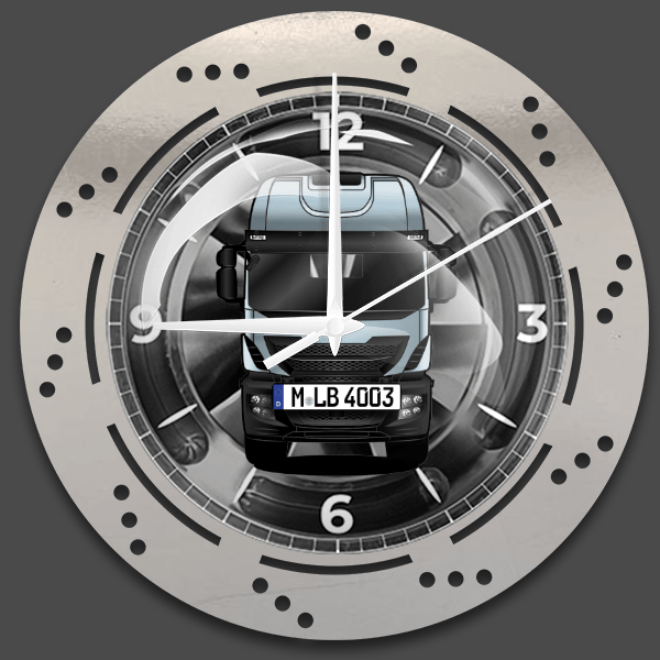 Stralis X-Way Wanduhr personalisiert mit deinem LKW u. Kennzeichen!