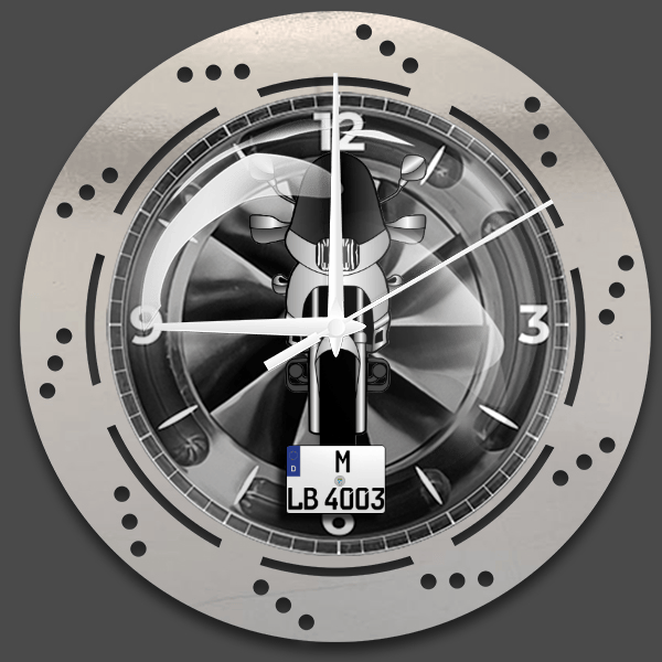 F 650 Wanduhr personalisiert mit deinem Motorrad u. Kennzeichen!