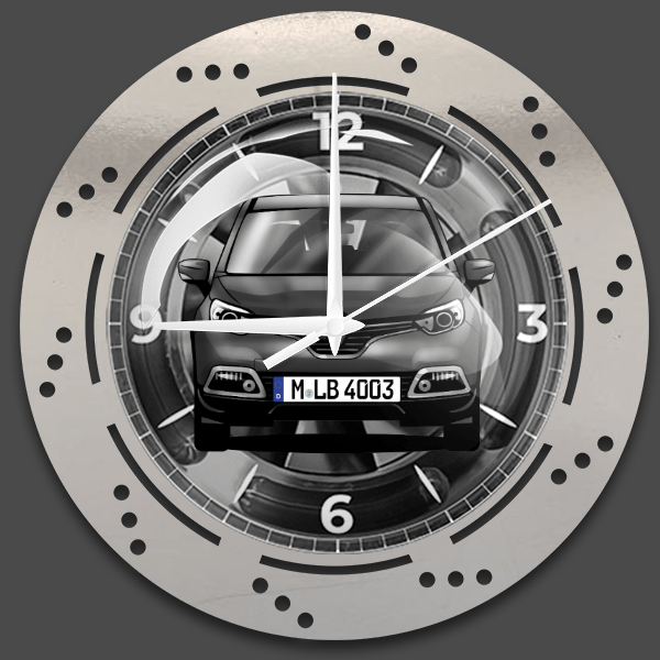 Captur Wanduhr personalisiert mit deinem Auto u. Kennzeichen!