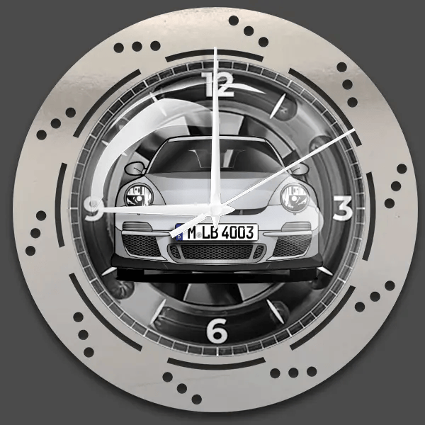 911 GT3 RS Wanduhr personalisiert mit deinem Auto u. Kennzeichen!