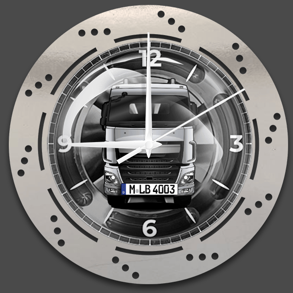LKW 460 Wanduhr personalisiert mit deinem LKW u. Kennzeichen!