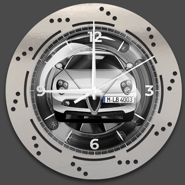 8C Coupe Wanduhr personalisiert mit deinem Auto u. Kennzeichen!