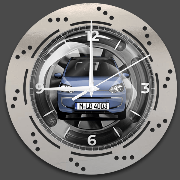 e-Up Wanduhr personalisiert mit deinem Auto u. Kennzeichen!