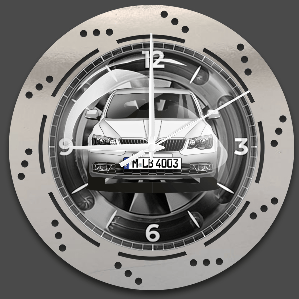 Superb Combi Wanduhr personalisiert mit deinem Auto u. Kennzeichen!