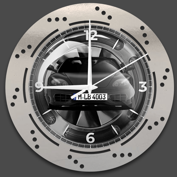 360 Spider Wanduhr personalisiert mit deinem Auto u. Kennzeichen!