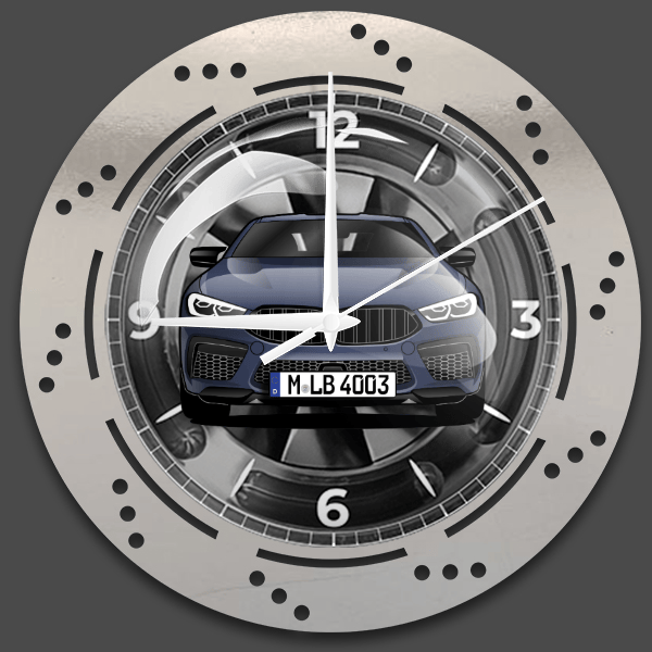 M8 Coupe Wanduhr personalisiert mit deinem Auto u. Kennzeichen!