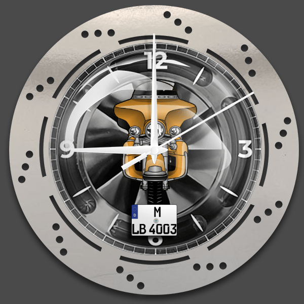 Electra Glide Ultra Wanduhr personalisiert mit deinem Motorrad u. Kennzeichen!