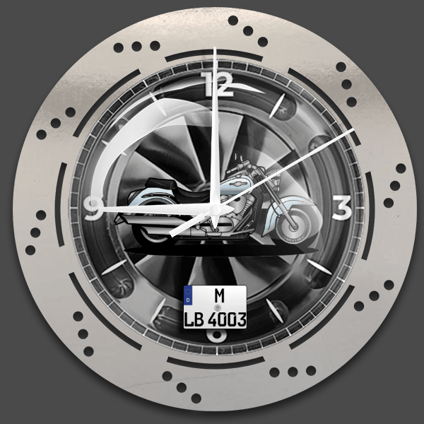 Intruder C 800 Wanduhr personalisiert mit deinem Motorrad u. Kennzeichen!