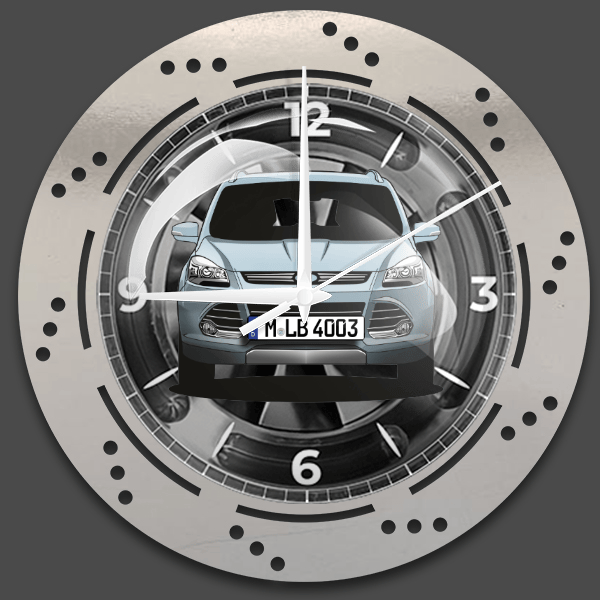 Kuga Wanduhr personalisiert mit deinem Auto u. Kennzeichen!