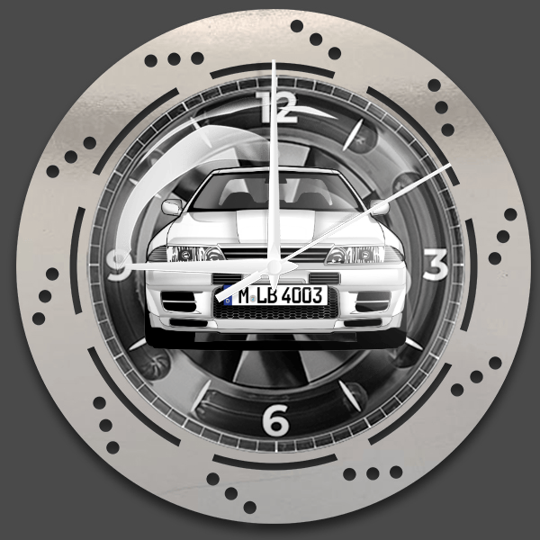 Skyline GTR Wanduhr personalisiert mit deinem Auto u. Kennzeichen!