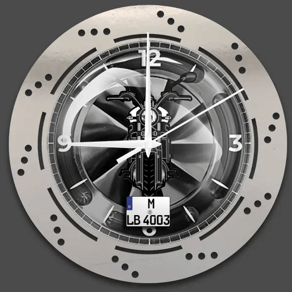 XSR700 Wanduhr personalisiert mit deinem Motorrad u. Kennzeichen!