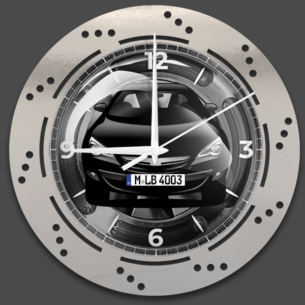 Astra GTC Wanduhr personalisiert mit deinem Auto u. Kennzeichen!