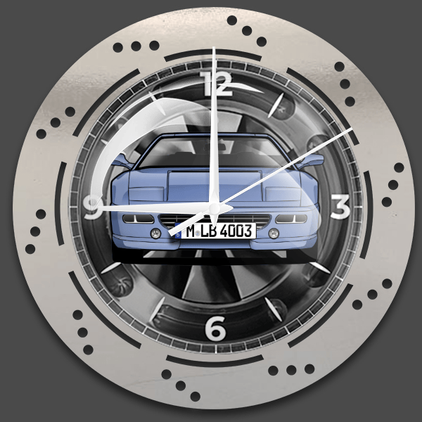 F355 Coupe Wanduhr personalisiert mit deinem Auto u. Kennzeichen!
