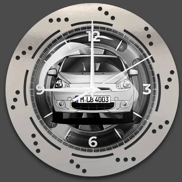Space Star Wanduhr personalisiert mit deinem Auto u. Kennzeichen!